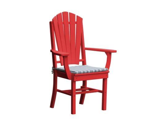 A & L Furniture A & L Furniture Adirondack Dining Chair w/ Arms Bright Red Dining Chair 4114-BrightRed
