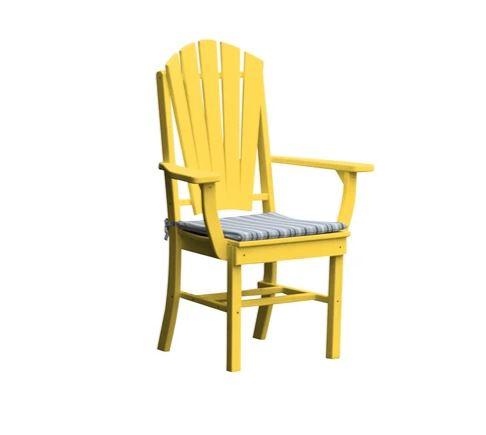 A & L Furniture A & L Furniture Adirondack Dining Chair w/ Arms Lemon Yellow Dining Chair 4114-LemonYellow