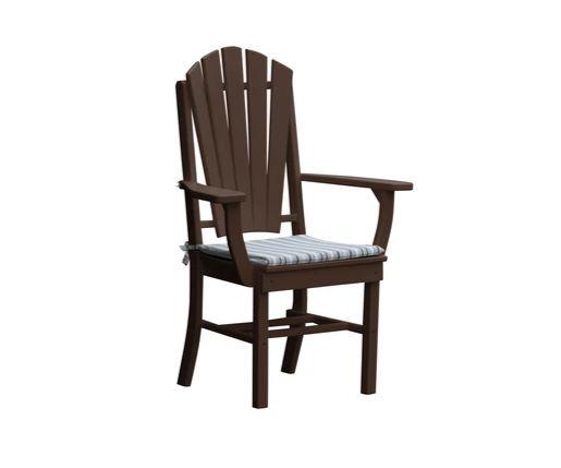 A & L Furniture A & L Furniture Adirondack Dining Chair w/ Arms Tudor Brown Dining Chair 4114-TudorBrown