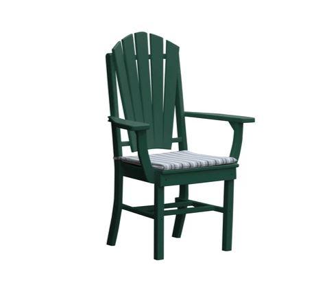 A & L Furniture A & L Furniture Adirondack Dining Chair w/ Arms Turf Green Dining Chair 4114-TurfGreen