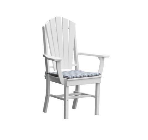 A & L Furniture A & L Furniture Adirondack Dining Chair w/ Arms White Dining Chair 4114-White