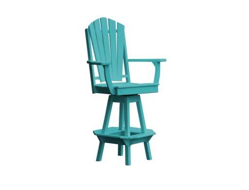 A & L Furniture A & L Furniture Adirondack Swivel Bar Chair w/ Arms Aruba Blue Dining Chair 4124-ArubaBlue