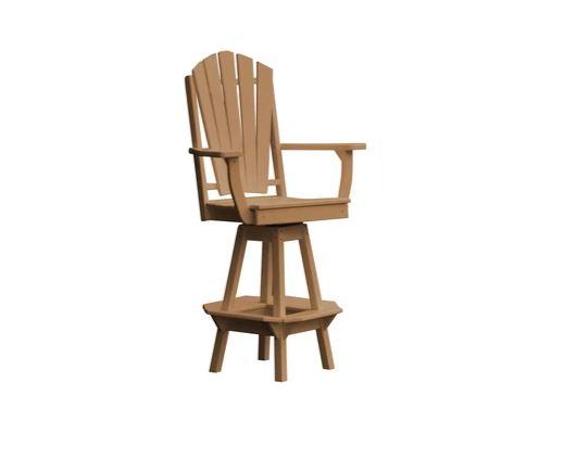 A & L Furniture A & L Furniture Adirondack Swivel Bar Chair w/ Arms Cedar Dining Chair 4124-Cedar