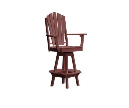 A & L Furniture A & L Furniture Adirondack Swivel Bar Chair w/ Arms Cherry Wood Dining Chair 4124-CherryWood