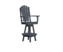 A & L Furniture A & L Furniture Adirondack Swivel Bar Chair w/ Arms Dark Gray Dining Chair 4124-DarkGray