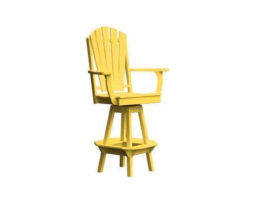 A & L Furniture A & L Furniture Adirondack Swivel Bar Chair w/ Arms Lemon Yellow Dining Chair 4124-LemonYellow