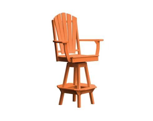 A & L Furniture A & L Furniture Adirondack Swivel Bar Chair w/ Arms Orange Dining Chair 4124-Orange