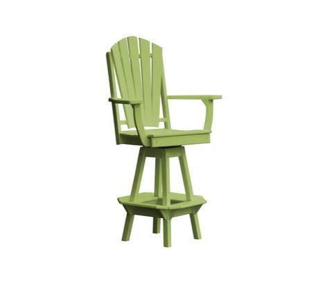 A & L Furniture A & L Furniture Adirondack Swivel Bar Chair w/ Arms Tropical Lime Dining Chair 4124-TropicalLime