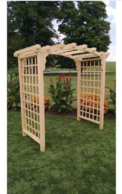 A & L Furniture A & L Furniture Amish Handcrafted Pine Cambridge Arbor 4 ft / Pine Stain Pine Arbor 1404-CS