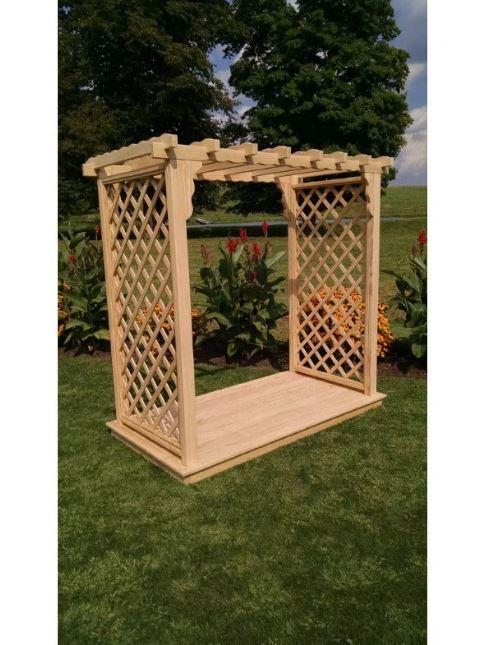 A & L Furniture A & L Furniture Amish Handcrafted Pine Covington Arbor & Deck 4 ft / Pine Stain Pine Arbor 1419-CS