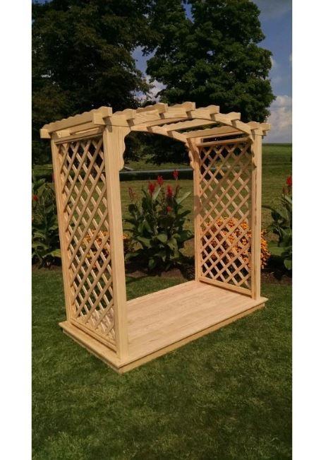A & L Furniture A & L Furniture Amish Handcrafted Pine Jamesport Arbor & Deck 4 ft / pine Stain Pine Arbor 1421-CS