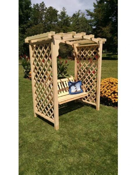 A & L Furniture A & L Furniture Amish Handcrafted Pine Jamesport Arbor & Swing 5 ft / pine Stain Pine Arbor 1517-CS