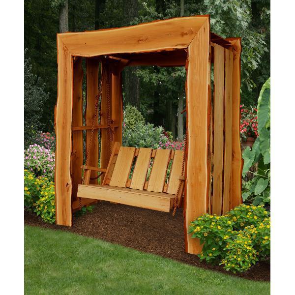 A & L Furniture A & L Furniture Appalachian Arbor with Timberland Swing w/Rope 5ft / Cedar Stain Timberland Swing 8325L-5FT-CS