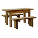 A & L Furniture A & L Furniture Autumnwood Table with 2 Wildwood Benches 5ft / Mushroom Stain Autumnwood Table 8251L-5FT-MS