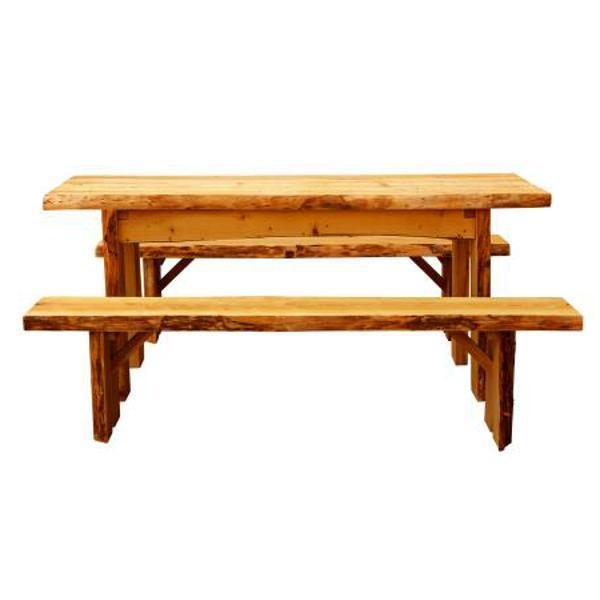 A & L Furniture A & L Furniture Autumnwood Table with 2 Wildwood Benches 6ft / Cedar Stain Autumnwood Table 8261L-6FT-CS