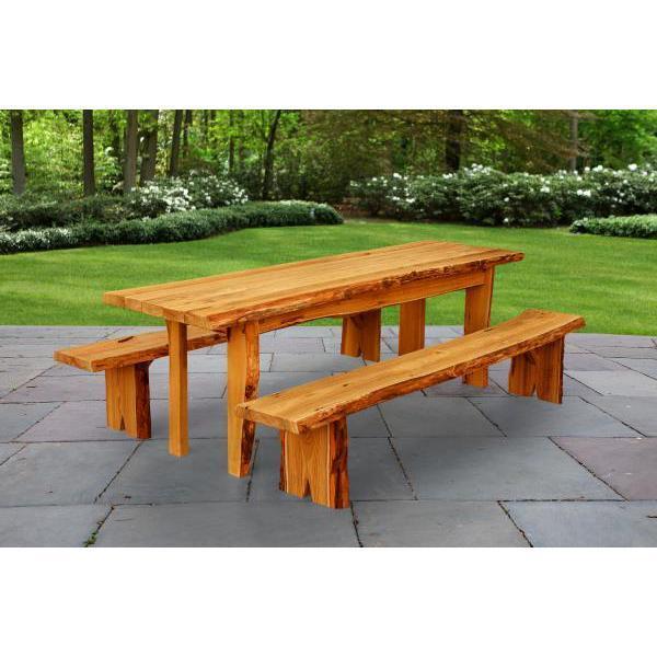 A & L Furniture A & L Furniture Autumnwood Table with 2 Wildwood Benches 8ft / Cedar Stain Autumnwood Table 8281L-8FT-CS