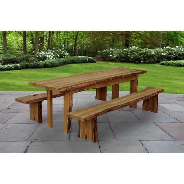 A & L Furniture A & L Furniture Autumnwood Table with 2 Wildwood Benches 8ft / Mushroom Stain Autumnwood Table 8281L-8FT-MS
