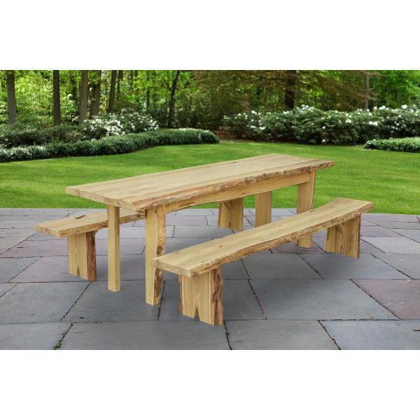 A & L Furniture A & L Furniture Autumnwood Table with 2 Wildwood Benches 8ft / Unfinished Autumnwood Table 8281L-8FT-UNF