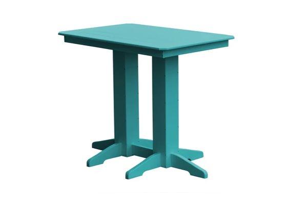 A & L Furniture A & L Furniture Bar Table- Specify for FREE 2" Umbrella Hole 4 Inch / Aruba Blue Bar Table 5100-ArubaBlue
