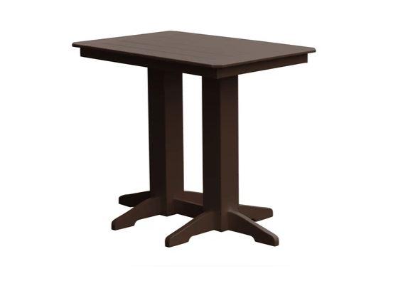 A & L Furniture A & L Furniture Bar Table- Specify for FREE 2" Umbrella Hole 4 Inch / Tudor Brown Bar Table 5100-TudorBrown