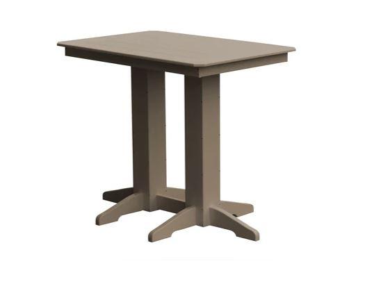 A & L Furniture A & L Furniture Bar Table- Specify for FREE 2" Umbrella Hole 4 Inch / Weathered Wood Bar Table 5100-WeatheredWood