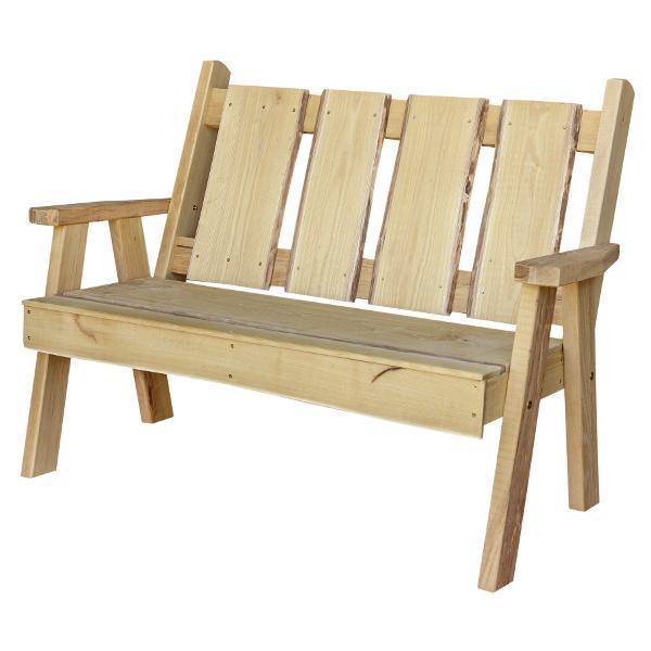A & L Furniture A & L Furniture Blue Mountain Timberland Garden Bench 4ft / Unfinished Garden Bench 8124L-4FT-UNF