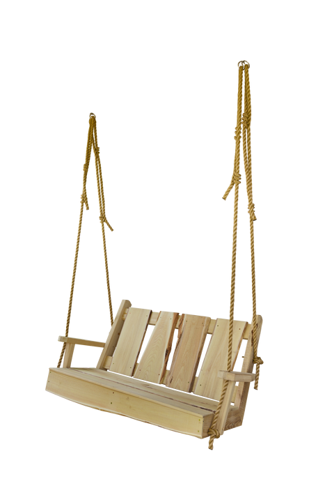 A & L Furniture A & L Furniture Blue Mountain TimberlandSwing with Rope 4ft / Unfinished Timberland Swing 8144L-4FT-UNF