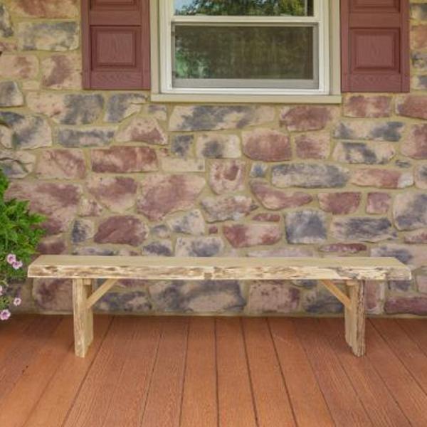 A & L Furniture A & L Furniture Blue Mountain Wildwood Bench 6ft / Unfinished Wildwood Bench 8216L-6FT-UNF