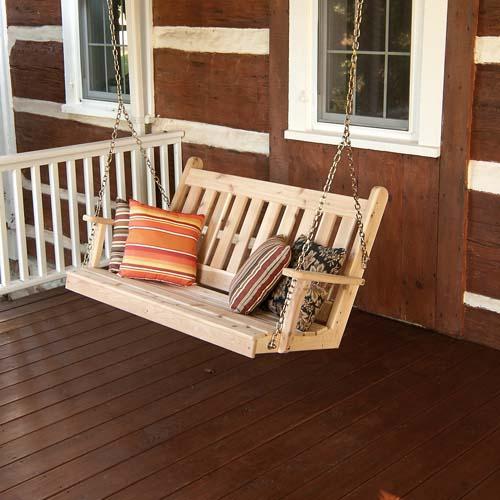 A & L Furniture A & L Furniture Cedar Traditional English Swing 2FT Chair Swing / Unfinished Swing 401C-2FT-Unfinished