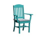 A & L Furniture A & L Furniture Classic Dining Chair w/ Arms Aruba Blue Dining Chair 4110-ArubaBlue