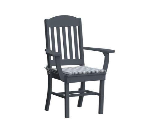 A & L Furniture A & L Furniture Classic Dining Chair w/ Arms Dark Gray Dining Chair 4110-DarkGray