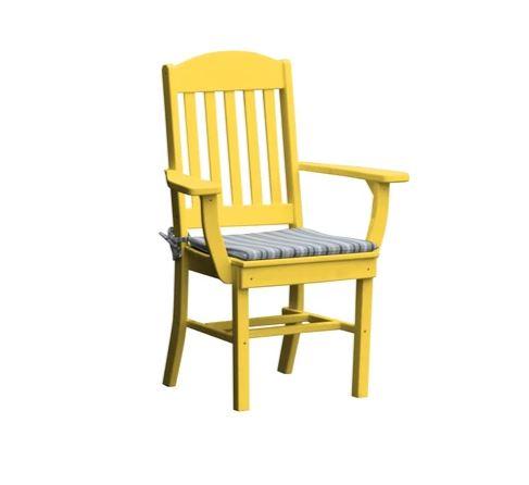 A & L Furniture A & L Furniture Classic Dining Chair w/ Arms Lemon Yellow Dining Chair 4110-LemonYellow