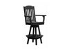 A & L Furniture A & L Furniture Classic Swivel Bar Chair w/ Arms Black Dining Chair 4120-Black