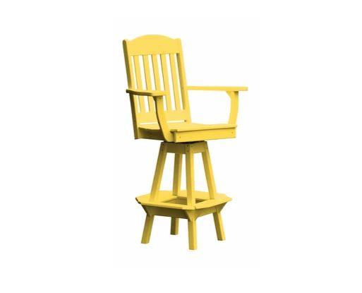 A & L Furniture A & L Furniture Classic Swivel Bar Chair w/ Arms Lemon Yellow Dining Chair 4120-LemonYellow