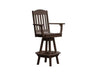 A & L Furniture A & L Furniture Classic Swivel Bar Chair w/ Arms Tudor Brown Dining Chair 4120-TudorBrown