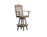 A & L Furniture A & L Furniture Classic Swivel Bar Chair w/ Arms Weathered Wood Dining Chair 4120-WeatheredWood