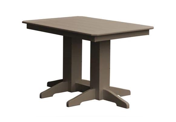 A & L Furniture A & L Furniture Dining Table- Specify for FREE 2" Umbrella Hole 4 Inch / Weathered Wood Dining Table 4160-WeatheredWood