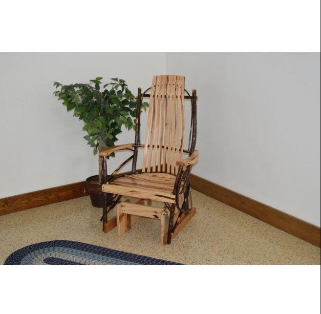 A & L Furniture A & L Furniture Hickory Glider Rocker Rustic Hickory Rocking Chair 2130-Rustic Hickory