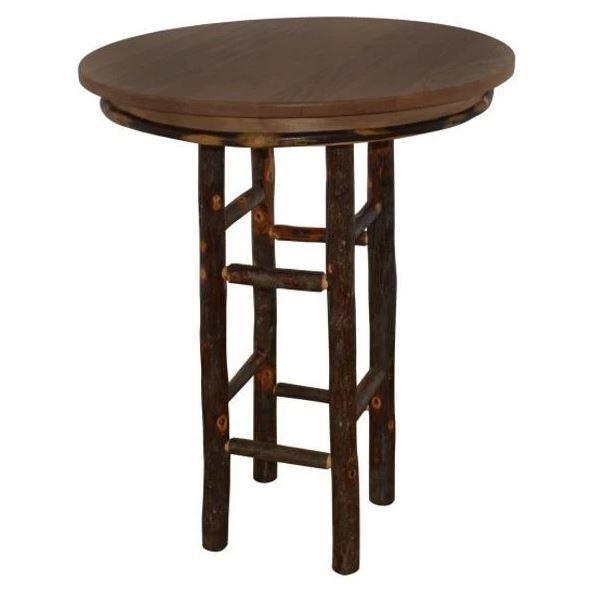 A & L Furniture A & L Furniture Hickory Round Bar Table 33 Inch / Walnut Finish Bar Table 2772-Walnut Finish