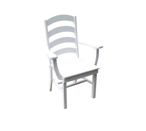 A & L Furniture A & L Furniture Ladderback Dining Chair w/ Arms White Dining Chair 4113-White