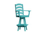 A & L Furniture A & L Furniture Ladderback Swivel Bar Chair w/ Arms Aruba Blue Dining Chair 4123-ArubaBlue