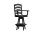 A & L Furniture A & L Furniture Ladderback Swivel Bar Chair w/ Arms Black Dining Chair 4123-Black