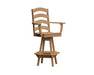 A & L Furniture A & L Furniture Ladderback Swivel Bar Chair w/ Arms Cedar Dining Chair 4123-Cedar