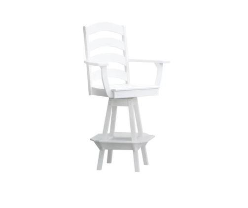 A & L Furniture A & L Furniture Ladderback Swivel Bar Chair w/ Arms Dining Chair