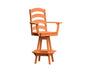 A & L Furniture A & L Furniture Ladderback Swivel Bar Chair w/ Arms Orange Dining Chair 4123-Orange