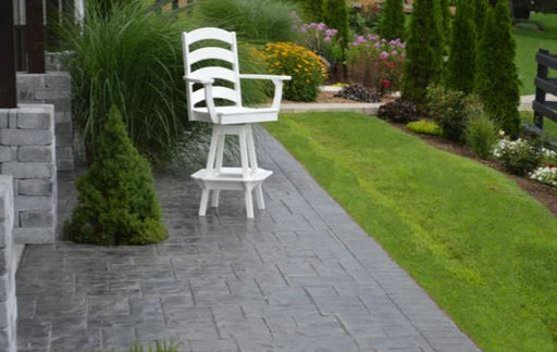 A & L Furniture A & L Furniture Ladderback Swivel Bar Chair w/ Arms White Dining Chair 4123-White