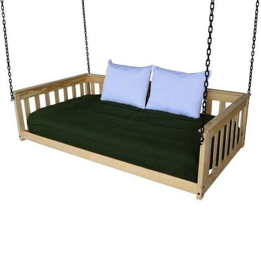 A & L Furniture A & L Furniture Mission Hanging Daybed with Chain Twin / Unfinished Bed 3551-Twin-Unfinished