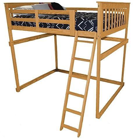 A & L Furniture A & L Furniture Mission Loft Bed w Side Ladder Twin / Unfinished Bed 3300-Twin-Unfinished