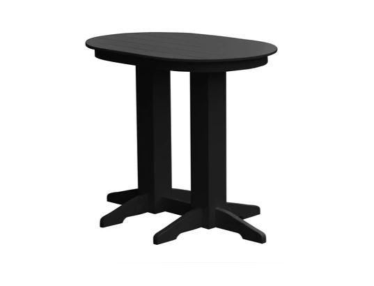 A & L Furniture A & L Furniture Oval Bar Table- Specify for FREE 2" Umbrella Hole 4 Inch / Black Bar Table 5110-Black