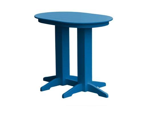 A & L Furniture A & L Furniture Oval Bar Table- Specify for FREE 2" Umbrella Hole 4 Inch / Blue Bar Table 5110-Blue